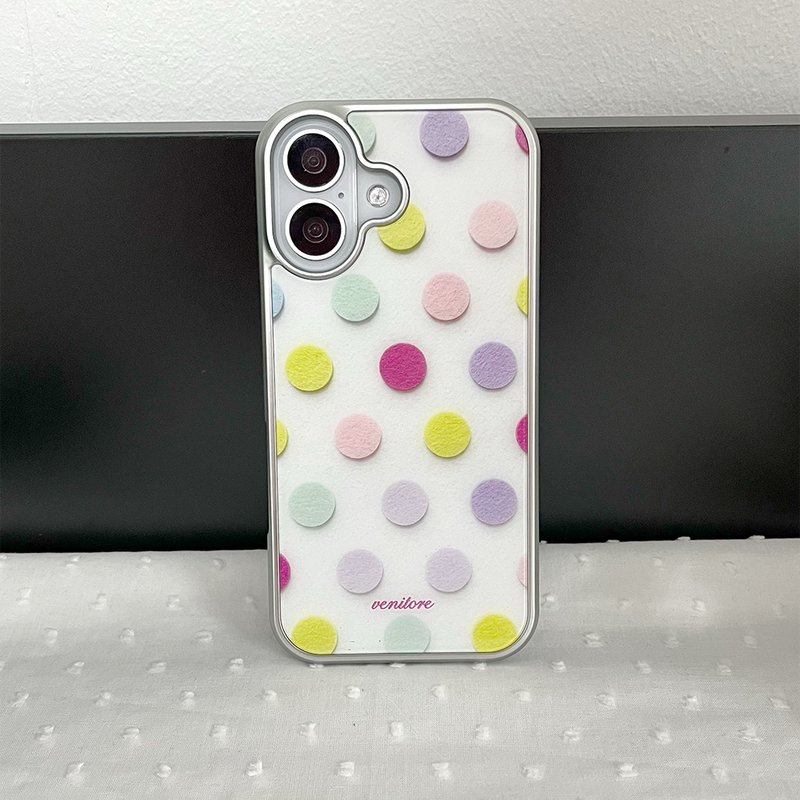 venitore（ヴェニトー）の「[MADE][Glossy Glass Silver Bumper Case] ドット Palette Dot（Smartphone Accessories）」