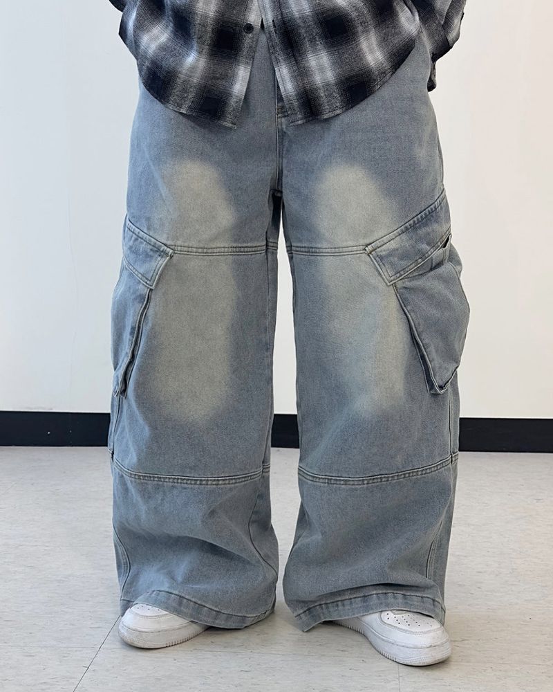 Mader Cut Cargo Denim Pants