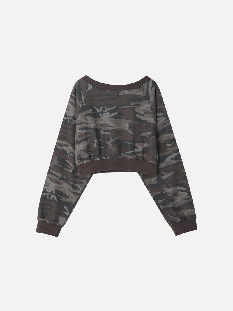 CAMO ONE SHOULDER T-SHIRT