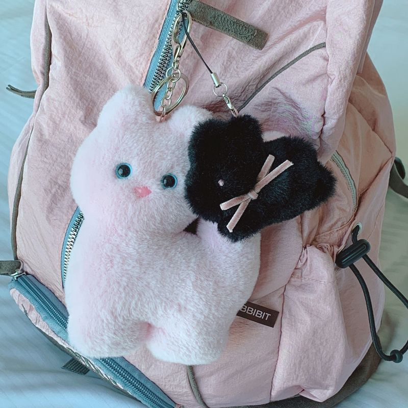 Kitty Fork Doll Keyring (pink)