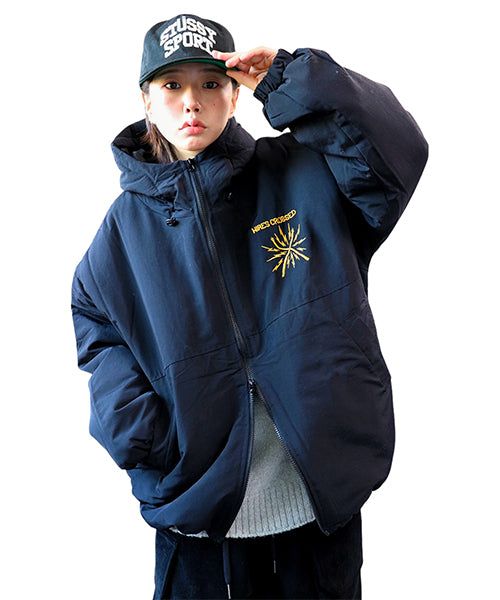 Oversized Two-Way Washed Puffer Jacket (6oz)