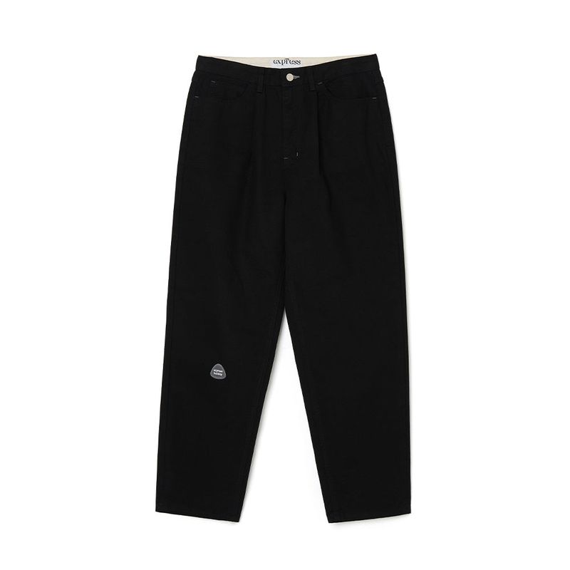 Express Holiday One-tuck Twill Cotton Pants_Black