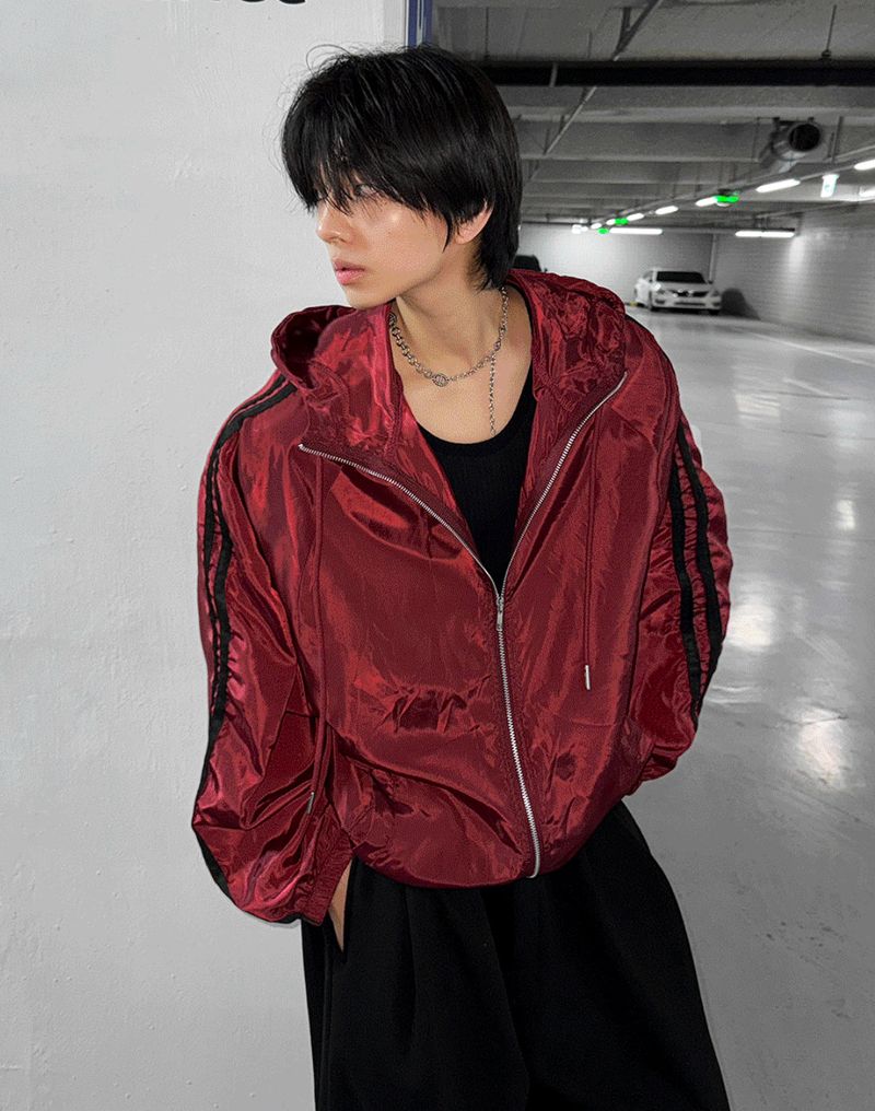 Lightweight High-Neck Side Track Wind Jacket 4color