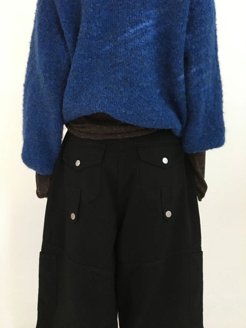 Denp Button Cargo Wide Pants (3color)