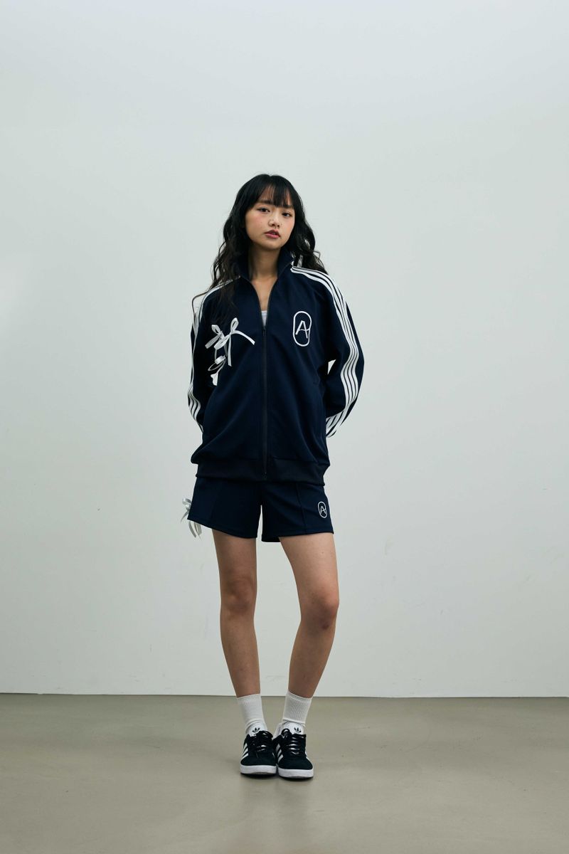 A RIBBON TRACK TOP / NAVY