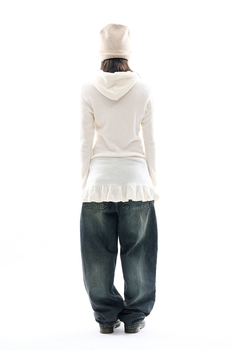 Faded relaxed embo denim pants