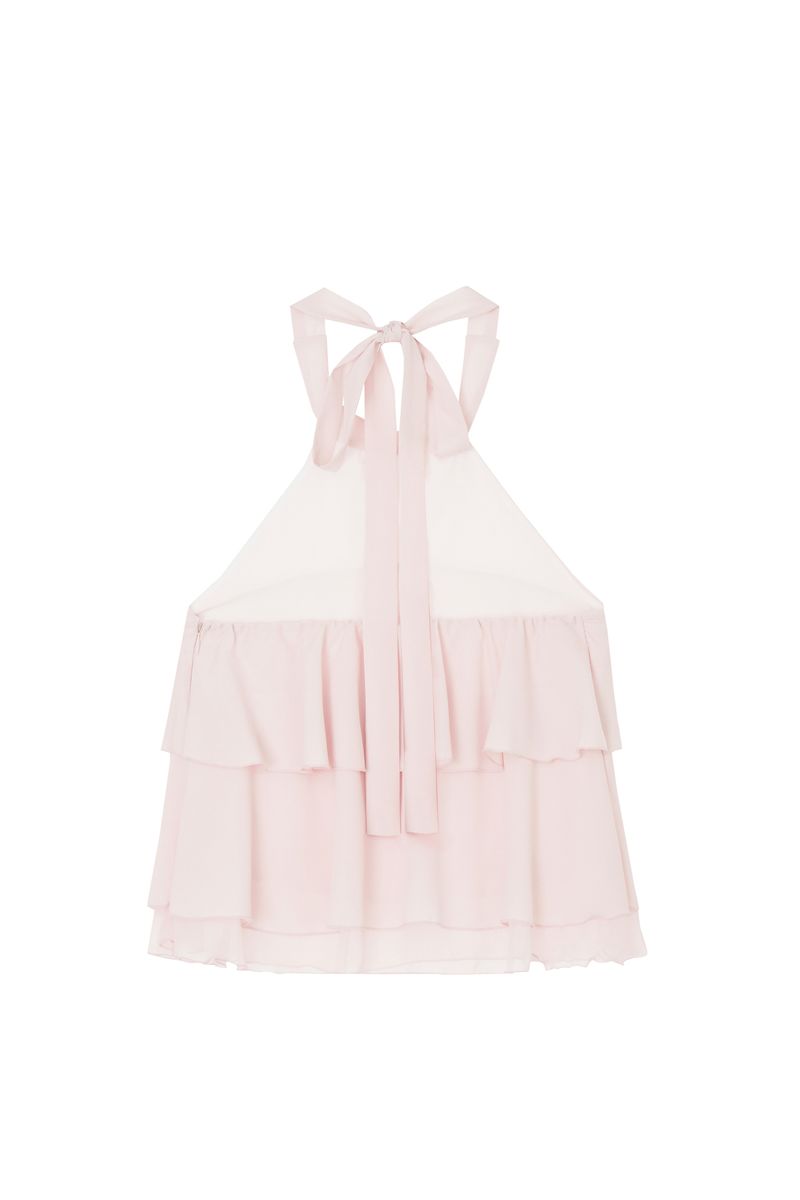 Dear rosy chiffon halter blouse