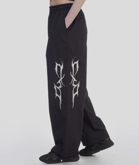 THUNDER EMBROIDERY LOGO STRING NYRON PANTS