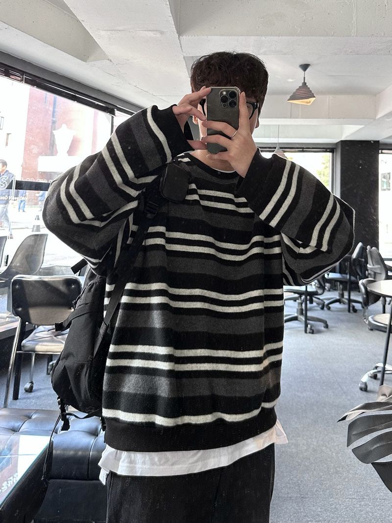 sain peach stripe round mtm