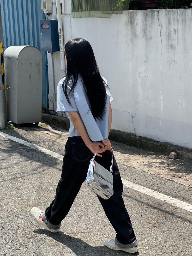 Unique silver shoulder bag 