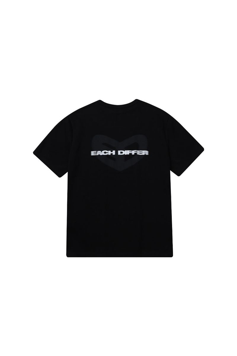 BLUR HEART T-SHIRTS_BLACK