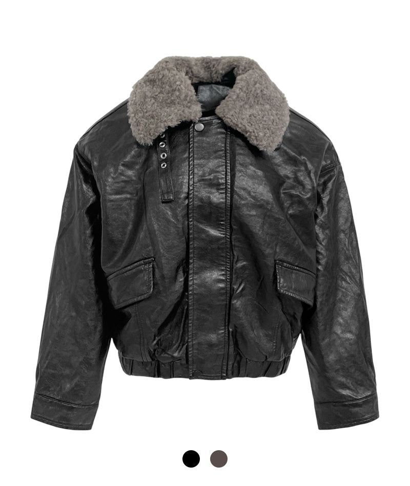 Cozy&Kitsch(コージーアンドキッチ)の「Chic Duffle Faux Leather Jumper(Jackets/Outerwear)」
