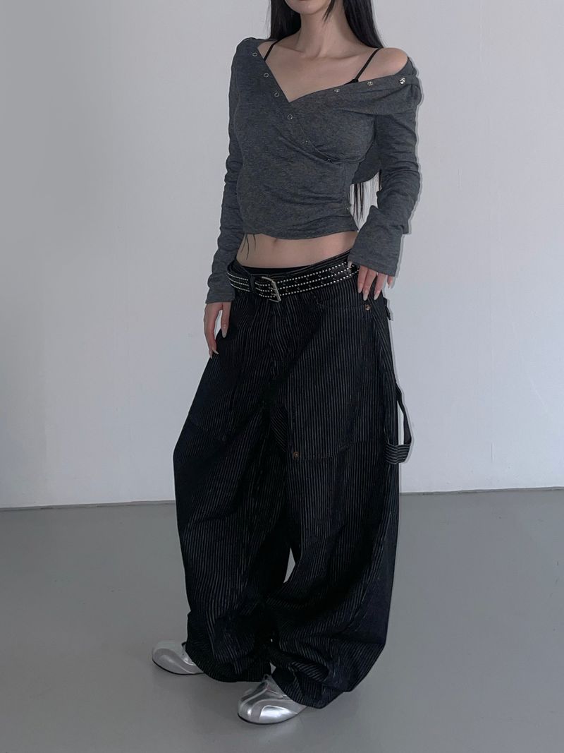 snap cross hoodie top(3 color)