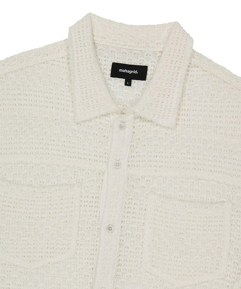 RAW CUT KNIT HALF SHIRT