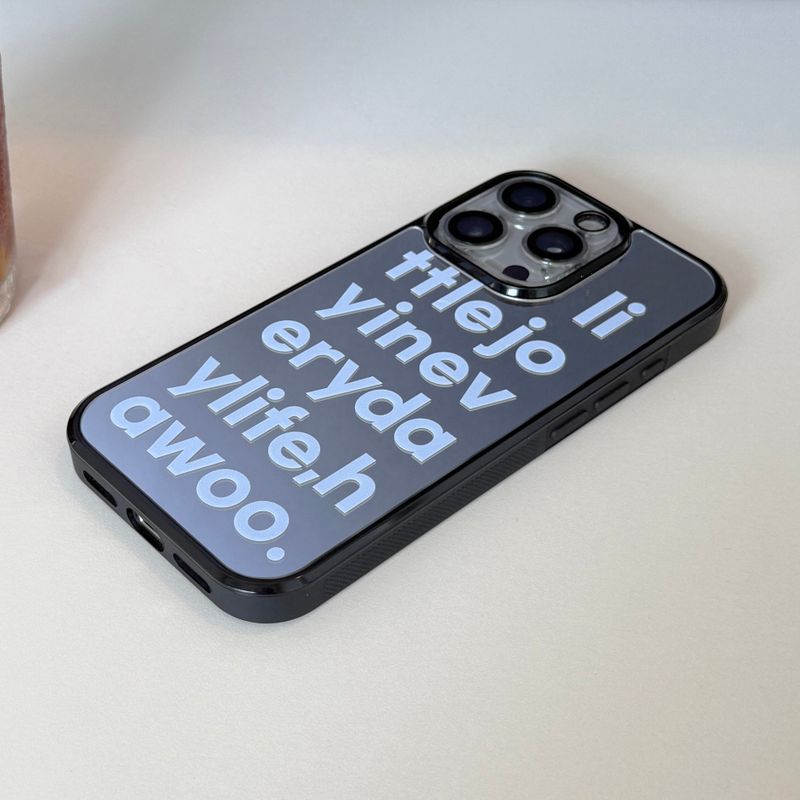lettering mirror glass bumper case