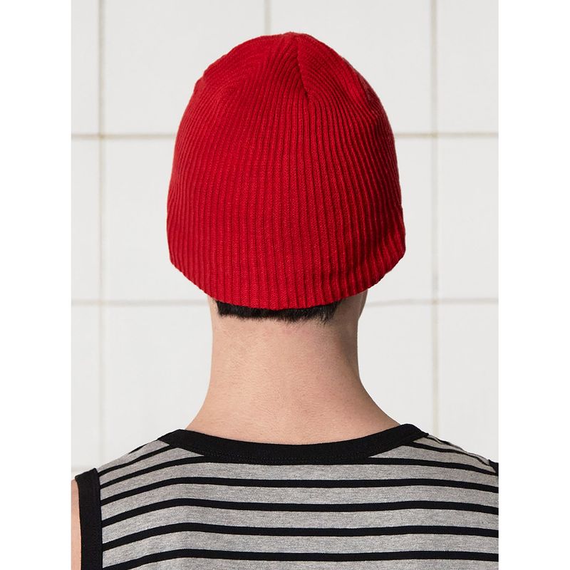 BUTTON FLOWER BEANIE / RED