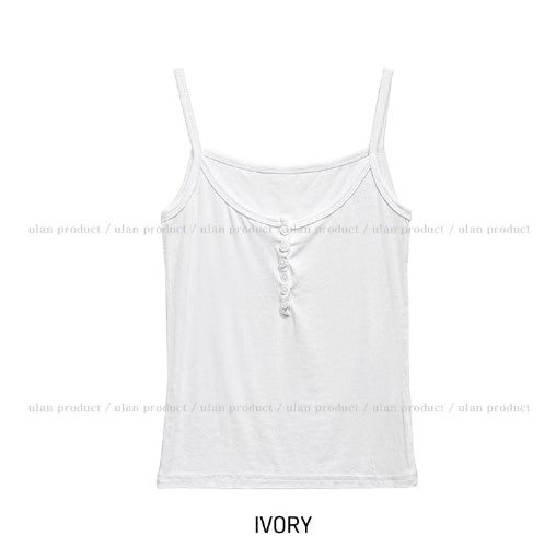 Yojeu Button Ribbed Layer Sleeveless