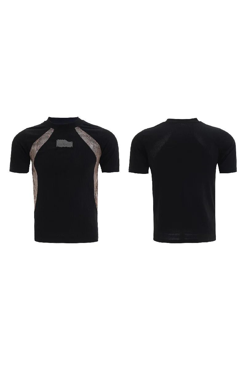 Colorblock Textured Fitted Tee