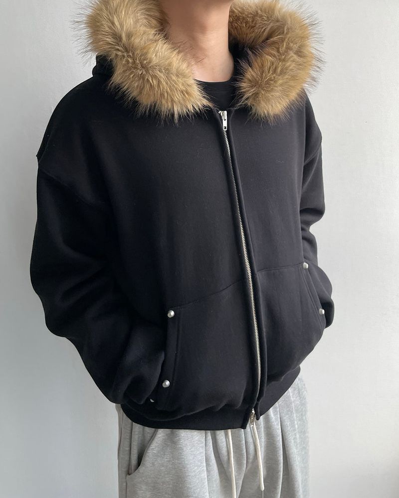 ファズクロップナッピングジップアップフーディー