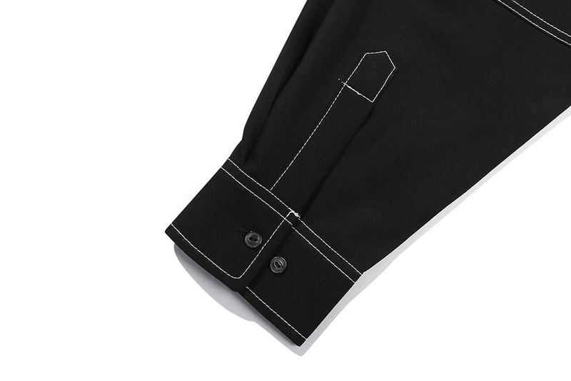 TWO POCKET STITCH SHIRT_BLACK