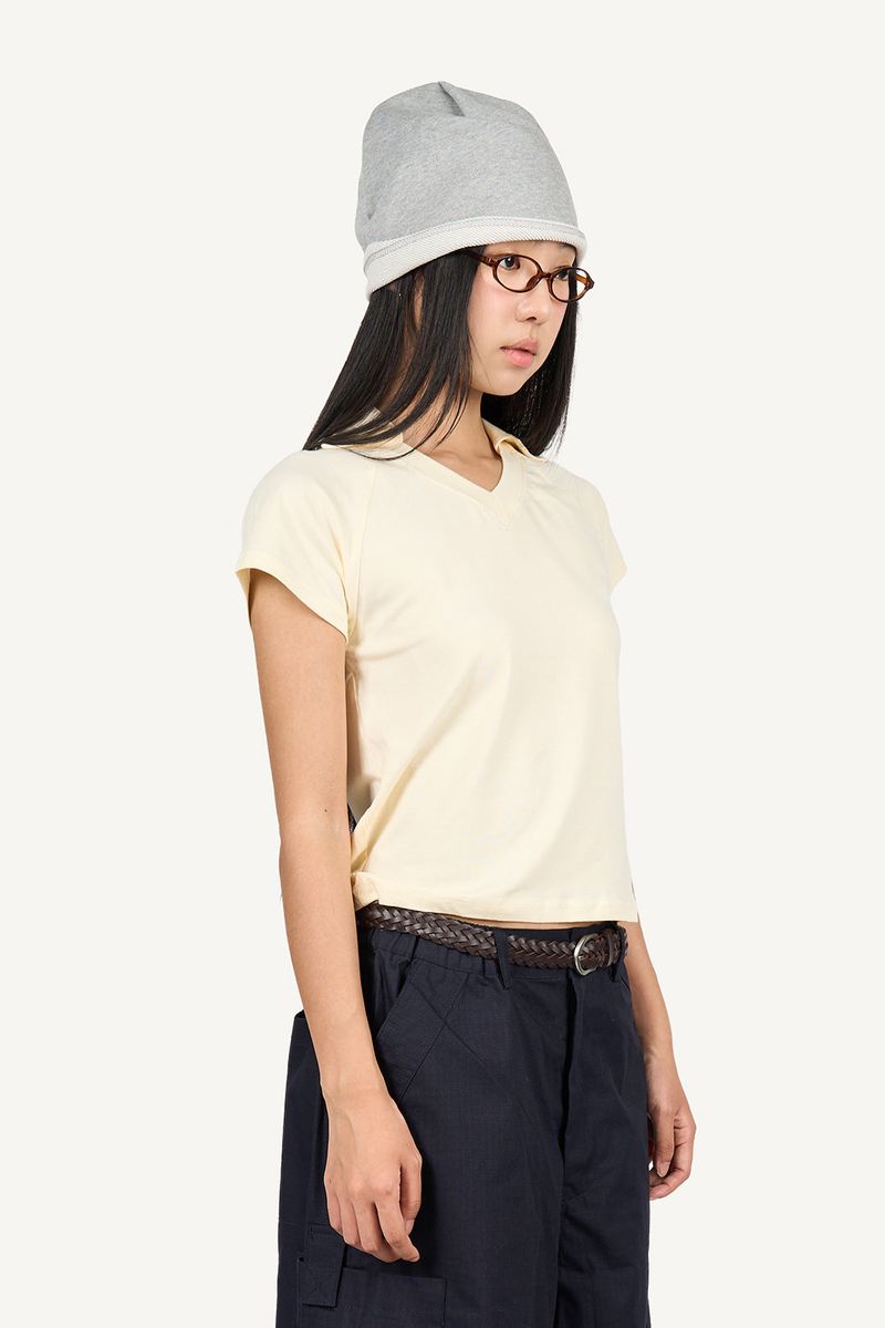 V-collar crop top