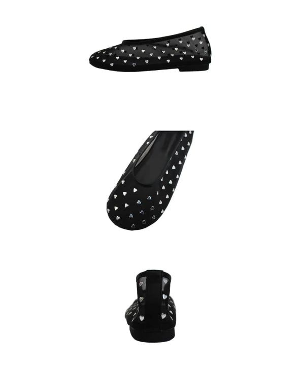 HEART STUD MESH FLAT