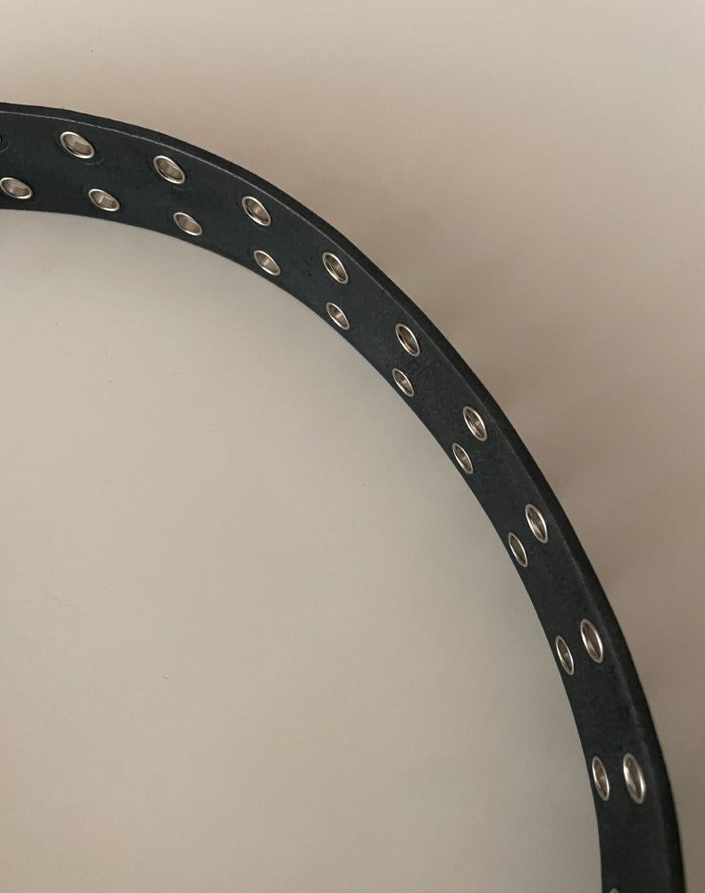 double eyelet leather belt