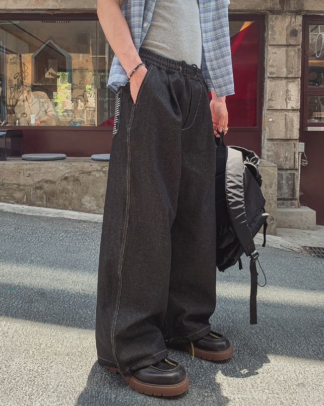 2PLAN(ツープラン)の「Colden Lettering Banding Wide Denim(Pants)」