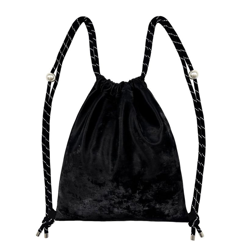Lace Ribbon Gym Sack [Black]