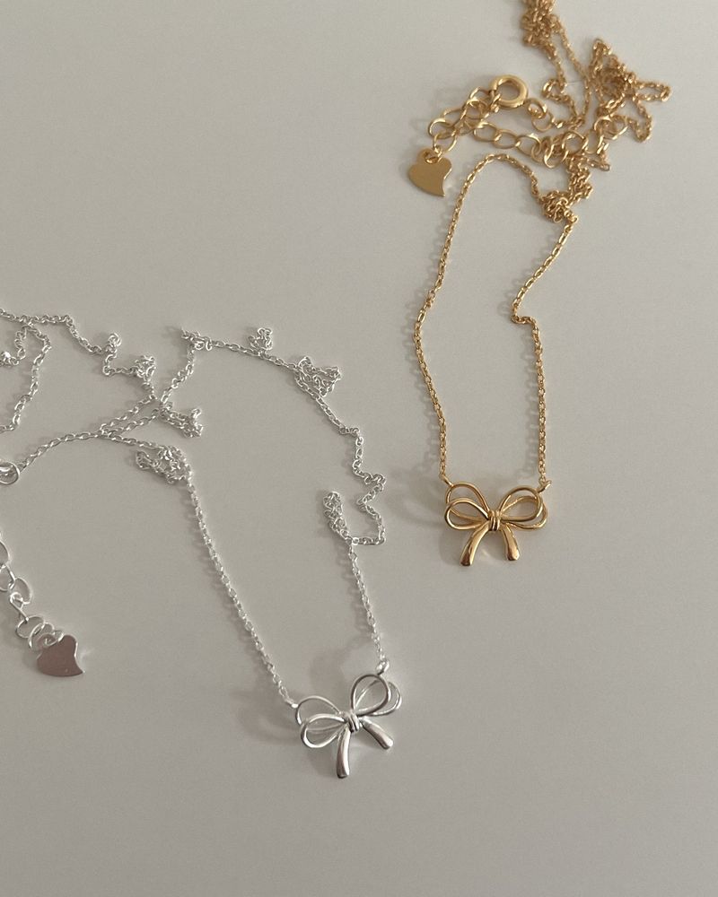 Fondu ribbon necklace (silver)