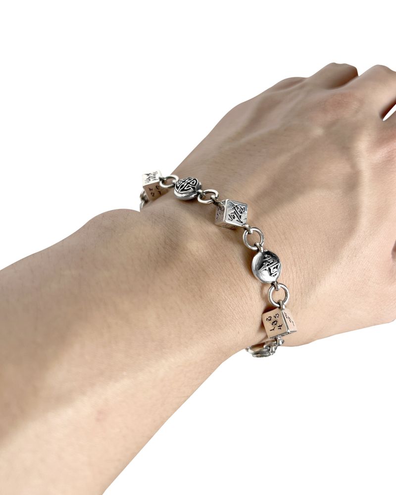 DICE BALL CHAIN BRACELET(22.5CM)