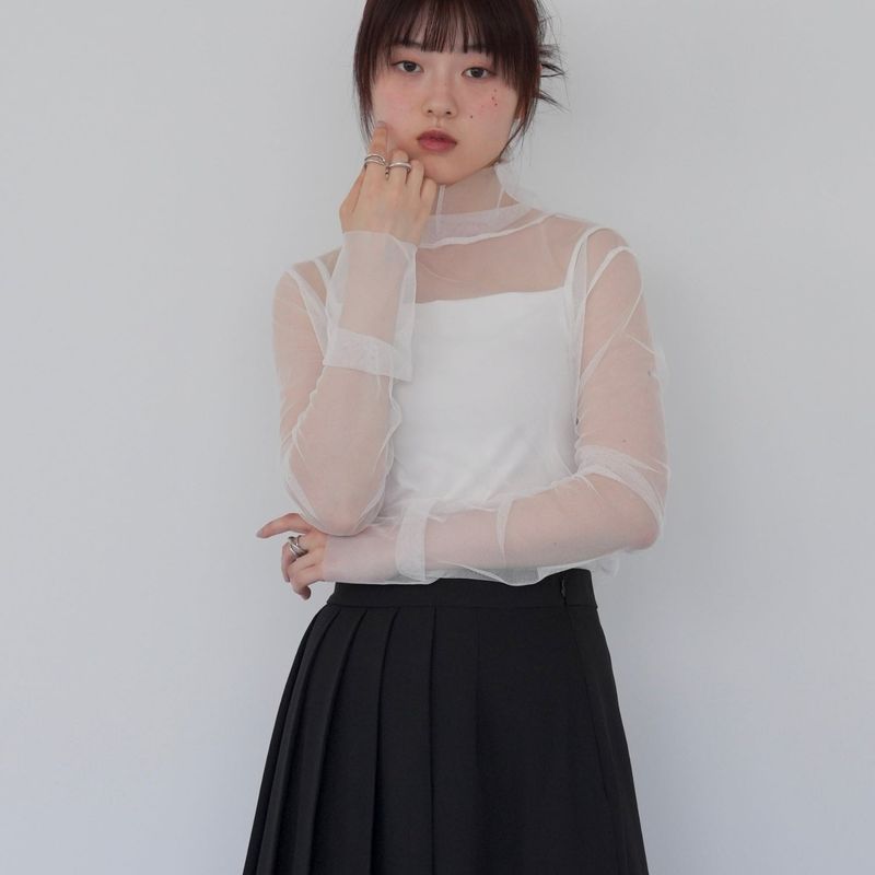 Uenui（ウニュイ）の「sheer mesh turtleneck（Tops）」