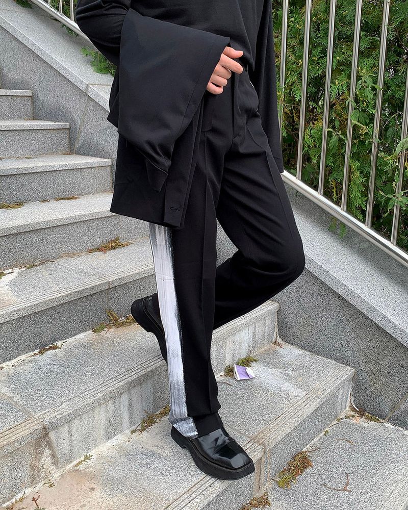 MO Raon Painting Straight Slacks (Set - Up)