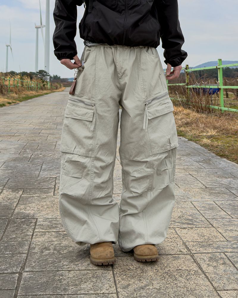 Zeka Zip Cargo Wide Pants