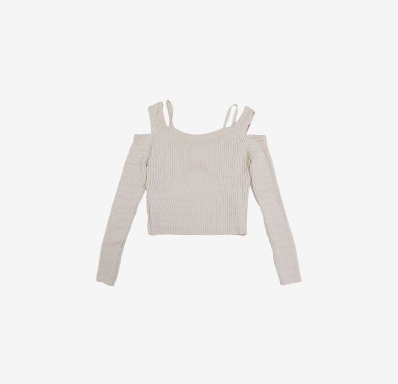 Mire off-shoulder cropped knitwear