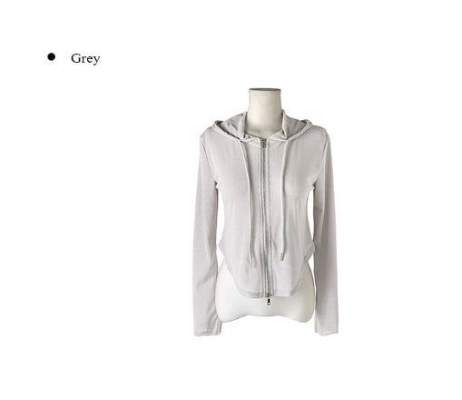 Bato See-through Feminine Hood Zip-Up