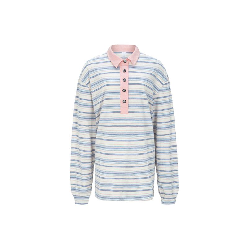 MINJIENA（ミンジエナ）の「hibiscus stripe t-shirt blue （Tops）」