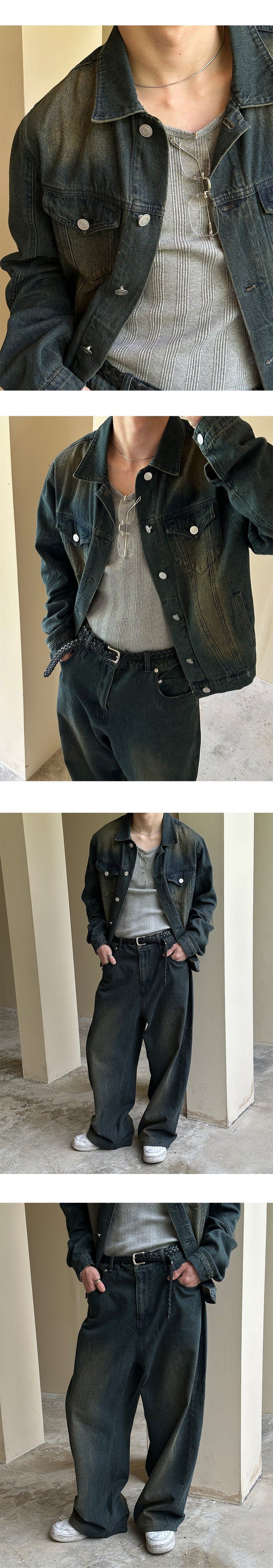 [SET UP가능] Tin wahing denim jacke