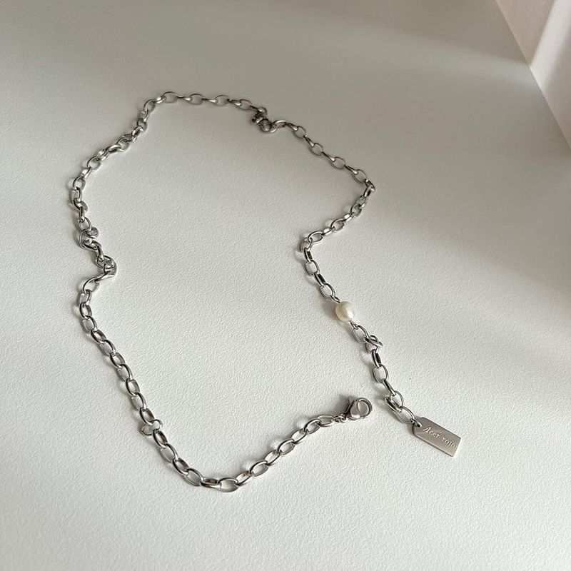 huu Surgical Steel Hip Fresh Water Pearl Bold Three-Way Necklace