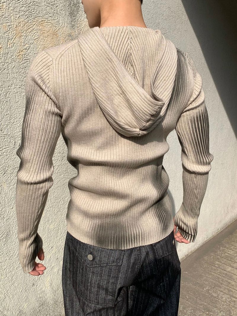 Kennen Spray Hooded Knit Zip-Up 2C