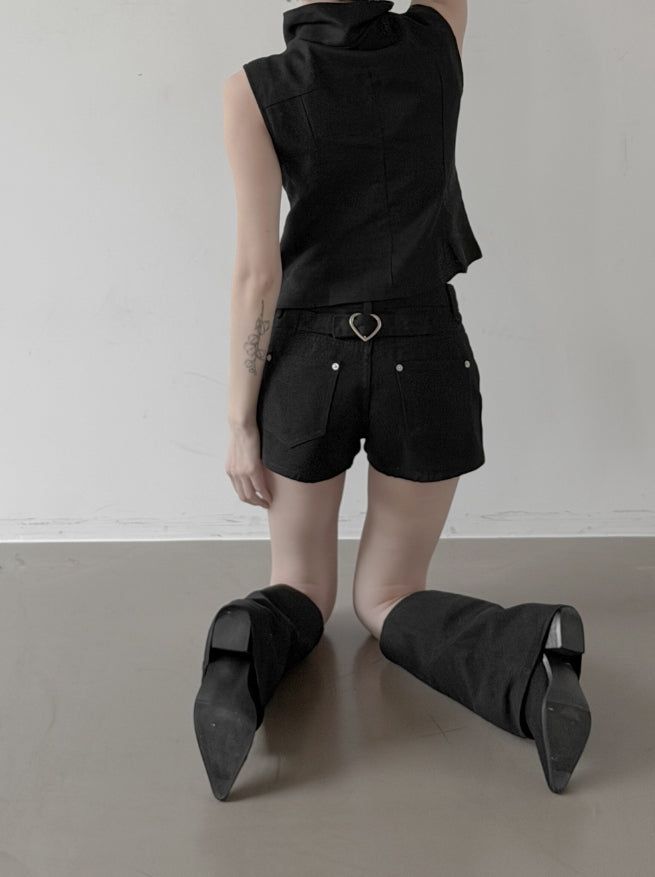 Teeth Adjust Cotton Shorts