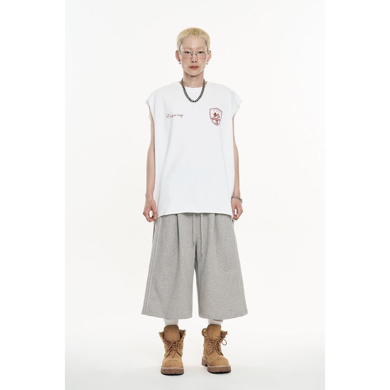 Raw-cut box sleeveless - White