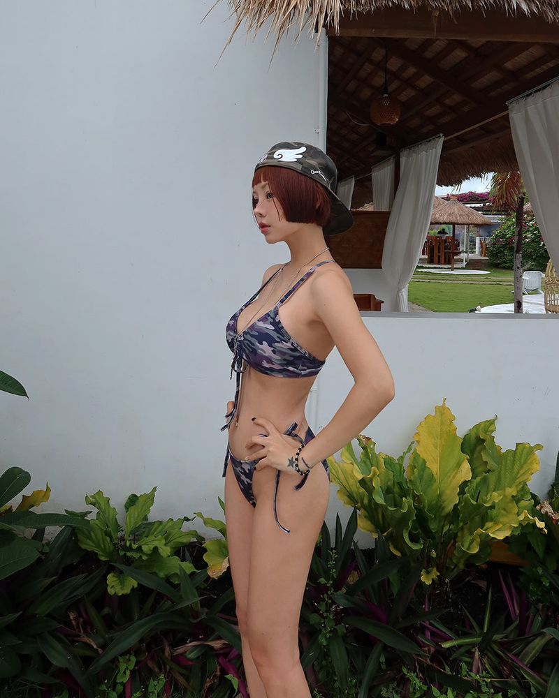 camo military strap bikini