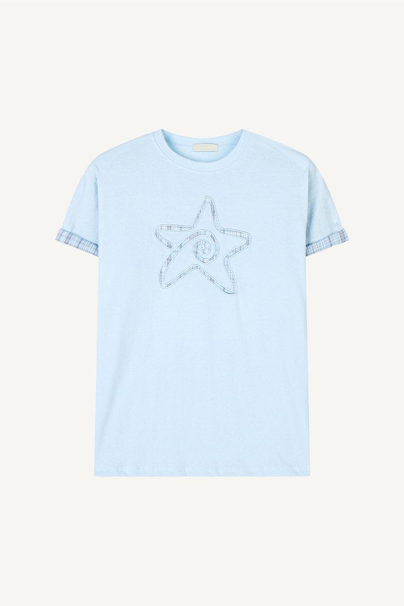 Check Star Applique T-shirt