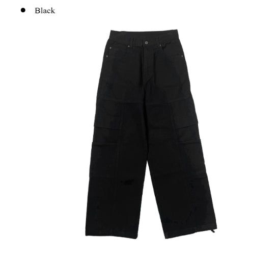 Clun Cut Wide String Cargo Pants