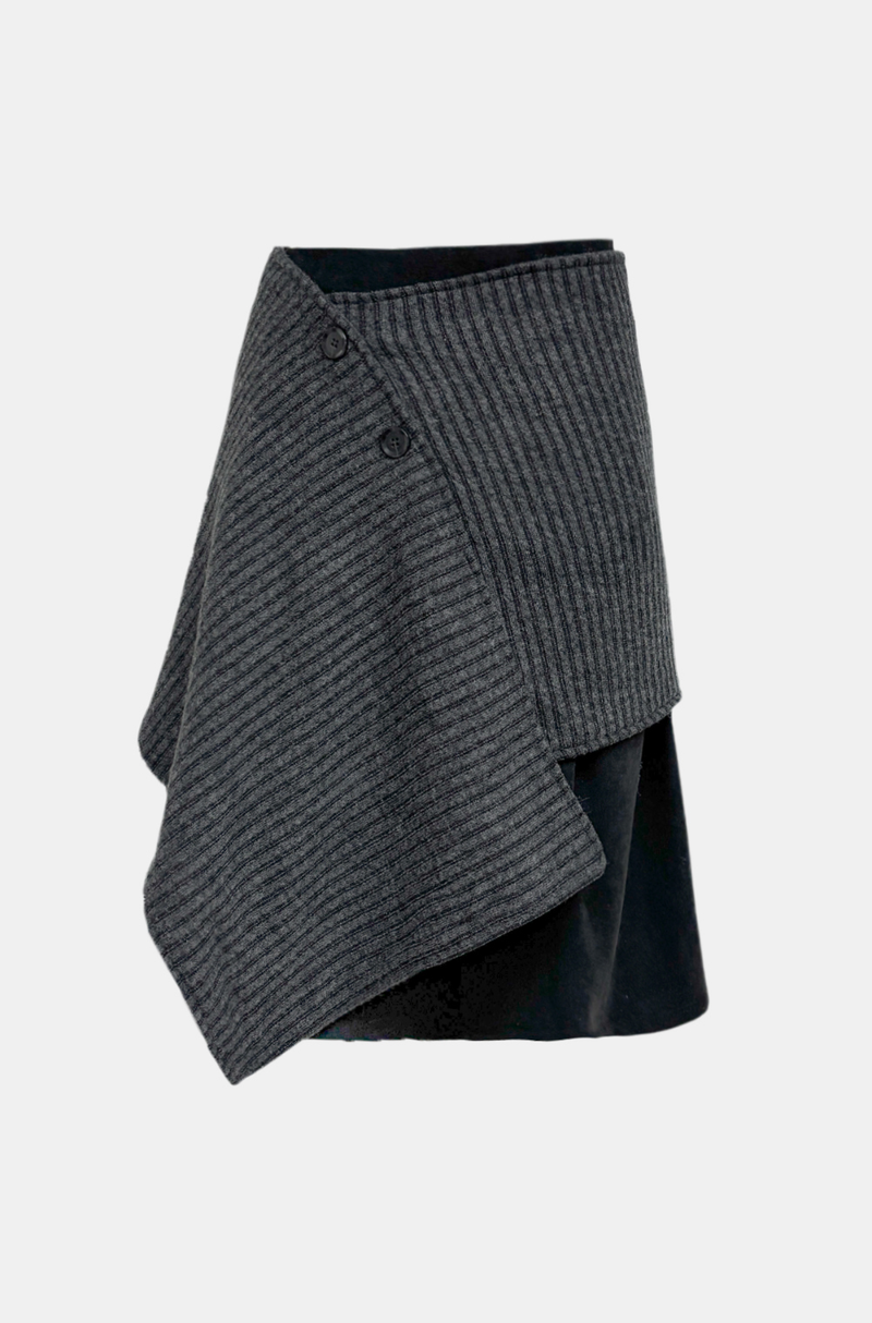 Knit Warmer Pintuck Midi Skirt