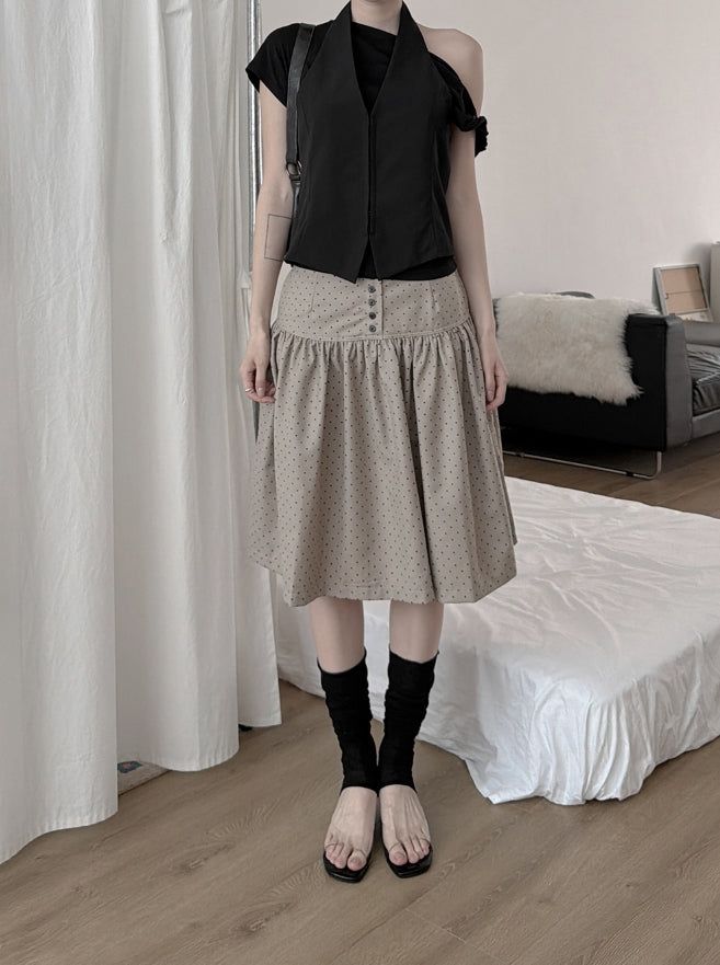 Tib Dot Midi Skirt