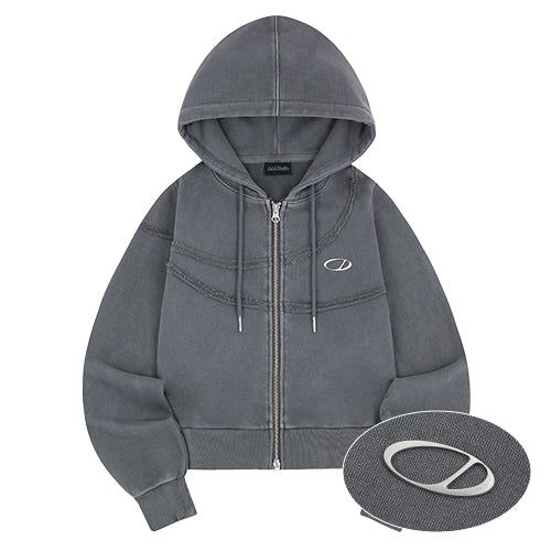 Pigment Cut-Off Hoodie Zip-Up