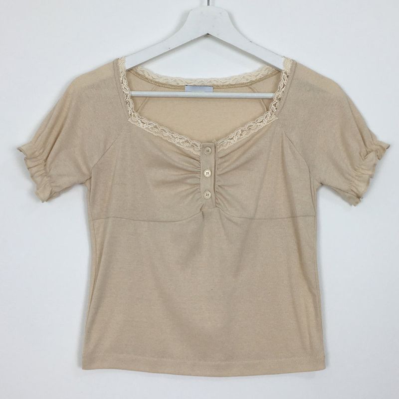 Lace shirring short sleeve(4color)