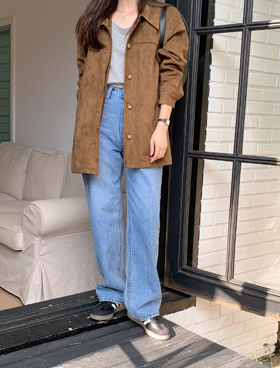 [SHOPPERMADE] Trend Washed Wide Denim Pants